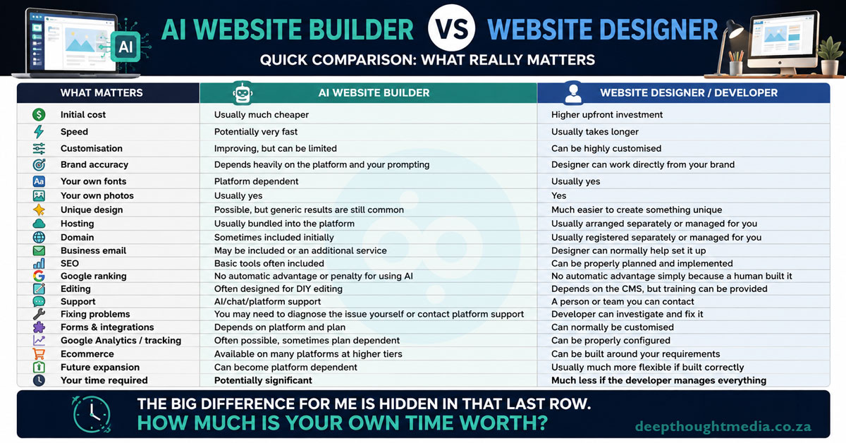 AI vs Web Designer Guide by Deep Thought Media